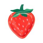  image shows My Mind's Eye 8-Piece Strawberry Shaped Paper Plates against a blank, white background Image