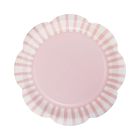 image shows My Mind's Eye 8-Piece 9" Scallops Paper Plates | Pink against a blank, white background Image