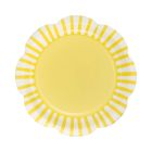 image shows My Mind's Eye 8-Piece 9" Scallops Paper Plates | Yellow   against a blank, white background Image
