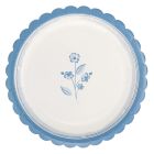 image shows My Mind's Eye 8" Round Paper Plates | Blue Flower  against a blank, white background Image