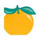image shows My Mind's Eye 24-Piece Orange Shaped Cocktail Paper Napkins  against a blank, white background Image
