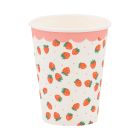 image shows My Mind's Eye 8-Piece 12oz Strawberries Party Cups  against a blank, white background Image