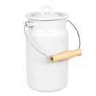 image shows STP Vintage Enamel 2L Milk Can with Lid | Pure White  against a blank, white background Image