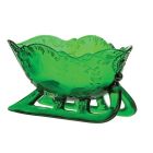 image shows Mosser Glass Holiday Collection Sleigh Figurine | Hunter Green  against a blank, white background Image
