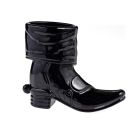  image shows Mosser Glass 1.25oz Cowboy Boot Shot Glass | Black against a blank, white background Image