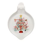 image shows Fiesta&reg; 8.75" Ornament Shaped Plate | Holly Berry Christmas Tree against a blank, white background Image