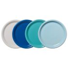 image shows Fiesta&reg; 4-Piece 10.5" Bistro Coupe Dinner Plate Set | Coastal Blues against a blank, white background Image