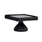  image shows Mosser Glass Elizabeth Square Cake Plate | Black against a blank, white background Image