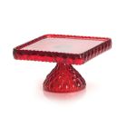 image shows Mosser Glass Elizabeth Square Cake Plate | Red  against a blank, white background Image