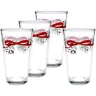  image shows Fiesta&reg; 16oz Cooler Glasses (Set of 4) | Holly Berry Christmas Garland against a blank, white background Image