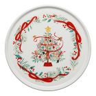 Fiesta 12" Round Baking & Serving Platter Holly Berry Christmas Tree against a white background Image