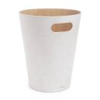 image shows Umbra 2 Gallon Woodrow Trash Can | White against a blank, white background Image