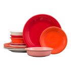 image shows Fiesta&reg; 12-Piece Classic Rim Dinnerware Set (Service of 4) | Sunset Horizon against a blank, white background Image