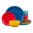image shows Fiesta&reg; 12-Piece Bistro Coupe Dinnerware Set (Service for 4) | Vibrant ] against a blank, white background Image