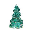 image shows Mosser Glass Holiday Collection 5.5" Tree Figurine | Teal Carnival  against a blank, white background Image