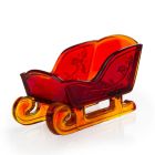  image shows Mosser Glass Holiday Collection Mini Sleigh Figurine | Red against a blank, white background Image