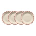  image shows Fiesta&reg; 4-Piece 10.5" Classic Rim Dinner Plate Set | Americana Scarlet Band against a blank, white background Image