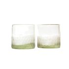 image shows Verve Culture Handblown Etched Rocks Glasses (Set of 2) | Clear  against a blank, white background Image