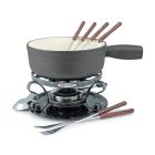 Swissmar Lugano 9-Piece Cast Iron Fondue Set (Black Matte)