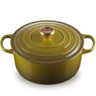Le Creuset 7.25 Qt. Round Signature Dutch Oven with Gold-Colored Stainless Steel Knob (Olive) Image