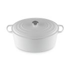 Le Creuset 15.5 Qt. Oval Signature Dutch Oven with Stainless Steel Knob (White) Image
