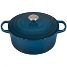 Le Creuset 5.5 Qt. Round Signature Dutch Oven with Stainless Steel Knob | Deep Teal