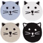 image shows Danica Jubilee Crochet Coasters (Set of 4) | Meow & Furever against a blank, white background   Image