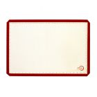 Mercer Culinary Half Size Silicone Baking Mat with Orange Border - 11.875x16.5