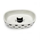 Park Life Designs Oval Cat Dish | Monty (White)
