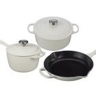 Le Creuset 5-Piece Signature Cookware Set with Stainless Steel Knobs | White