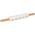 image shows Danica Heirloom Camellia 18.5" Rolling Pin   against a blank, white background   Image