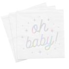  image shows xo, Fetti 50-Piece Cocktail Napkins | Oh Baby against a blank, white background Image