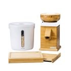 NutriMill Harvest Grain Mill | White, Cutting Board & Canister Bundle