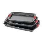 Rachael Ray 3-Piece Nonstick Sheet Pan Set | Red Image