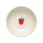 image shows Danica Jubilee Petite Motif 3oz Embossed Pinch Bowl | Strawberry against a blank, white background Image