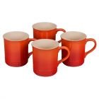 Le Creuset 14 oz Mugs (Set of 4) | Flame Orange