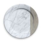 TarHong Melamine Tabletop 13" Charger Plate | Carrara Marble & French Oak