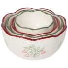 image shows Danica Heirloom Camellia Nesting Bowls | Set of 4 against a blank, white background   Image