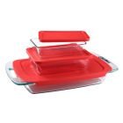 Pyrex Easy Grab 6-Piece Storage Set with Lids | Red