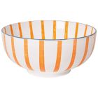 image shows Danica Jubilee Citrus Burst 8" Stamped Bowl | Orange against a blank, white background Image