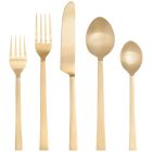 Danica Heirloom 5pc Flat Edge Flatware Set  | Matte Gold Image