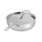 image shows Hestan ProBond&reg; Luxe Professional Clad Stainless Steel Essential Pan with Lid | 3.5 Qt.  against a blank, white background Image