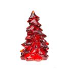 image shows Mosser Glass Holiday Collection 2.75" Tree Figurine | Red against a blank, white background Image