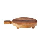 etúHOME Classic Small Round Serving Board | Natural with a pie