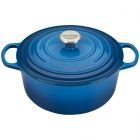Le Creuset 5.5 Qt. Round Signature Cast Iron French Oven with Stainless Steel Knob | Marseille Blue
