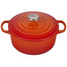 Le Creuset 4.5 Qt. Round Signature Dutch Oven with Stainless Steel Knob | Flame Orange