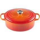 Le Creuset 5 Qt. Oval Signature Dutch Oven with Stainless Steel Knob | Flame Orange