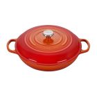 Le Creuset 5 Qt. Signature Enameled Cast Iron Braiser with Stainless Steel Knob | Flame Orange