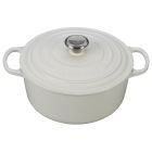 Le Creuset 5.5 Qt. Round Signature Cast Iron French Oven with Stainless Steel Knob | White