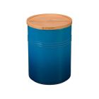 Le Creuset 2.5 Qt [5.5" diameter] Canister with Wood Lid - Marseille Blue (PG1519-1459)